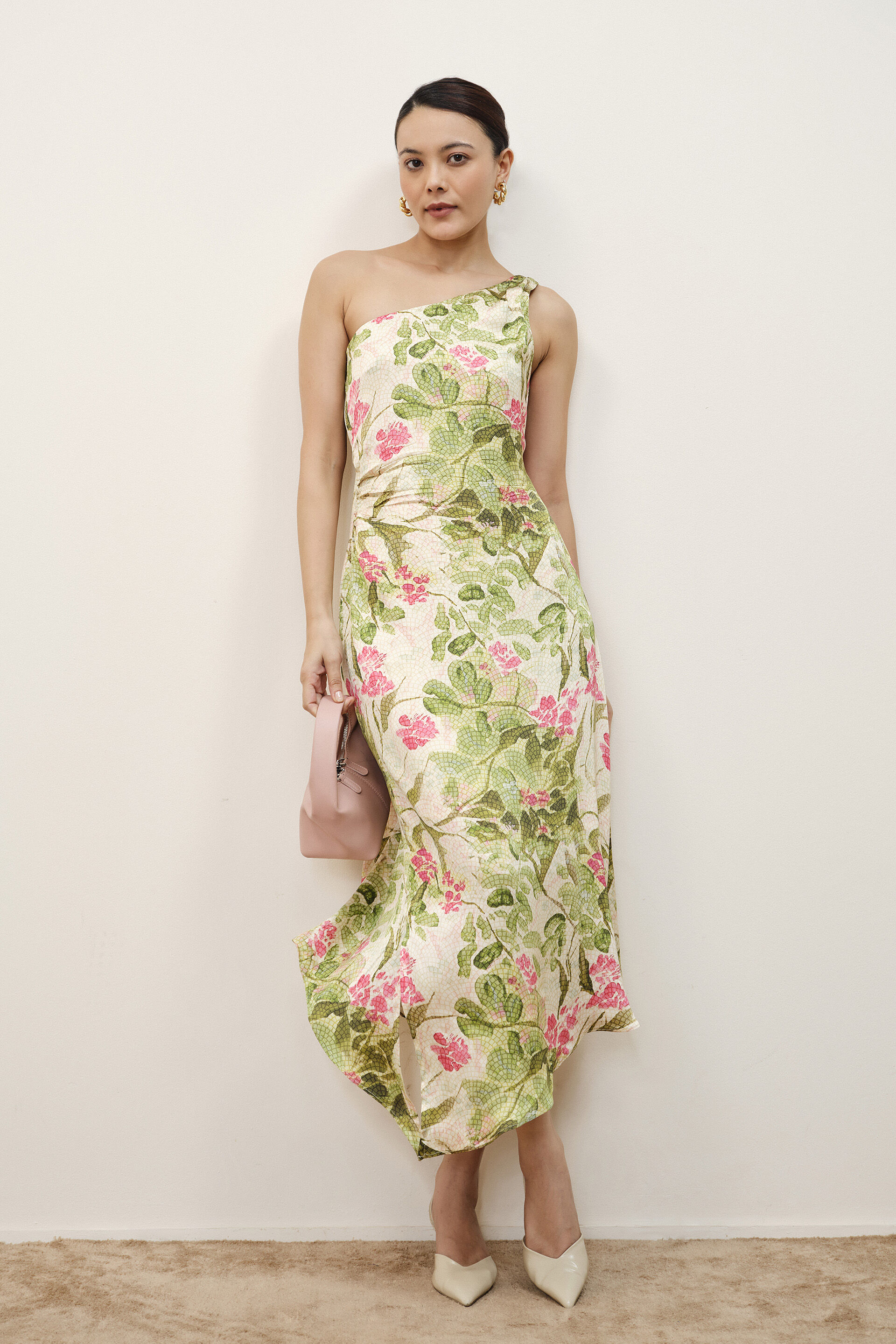 Florentine Printed Modal Dress, Green, image 5